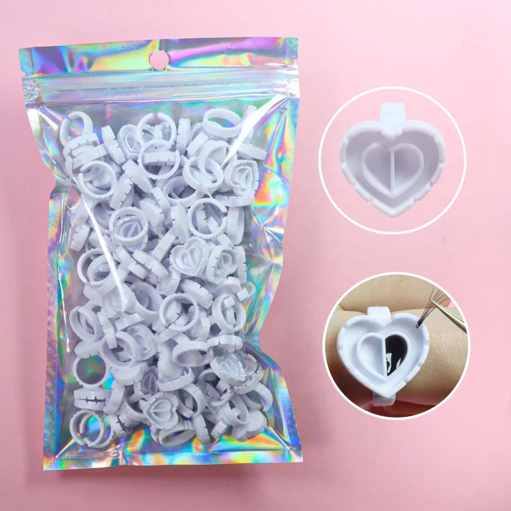 DISPOSABLE HEART-SHAPED BLOOMING GLUE RING
