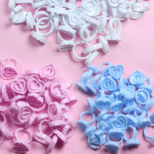 DISPOSABLE HEART-SHAPED BLOOMING GLUE RING