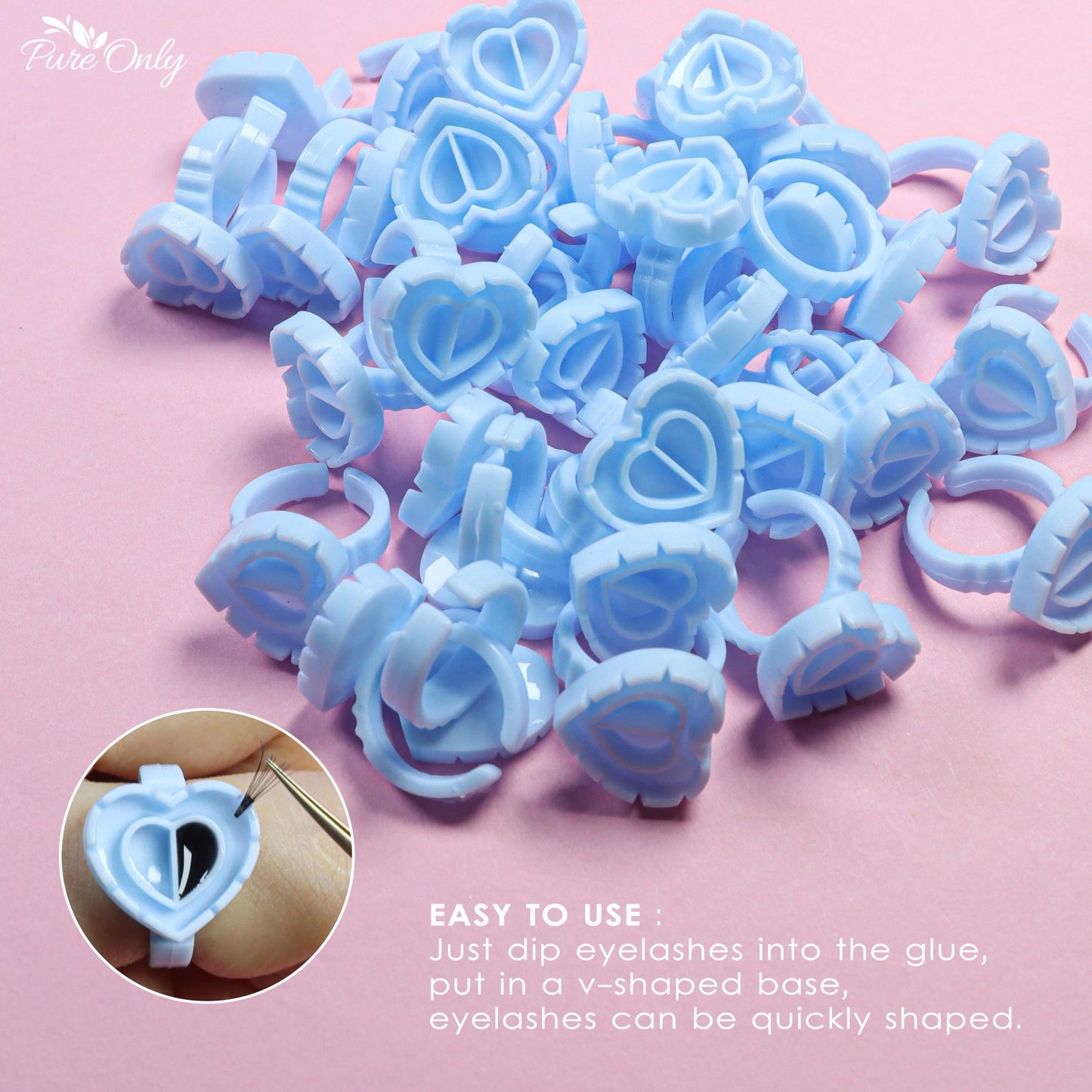 DISPOSABLE HEART-SHAPED BLOOMING GLUE RING
