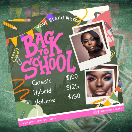 Back to School Lash Extensions Marketing Flyer (DIY Digital Product)